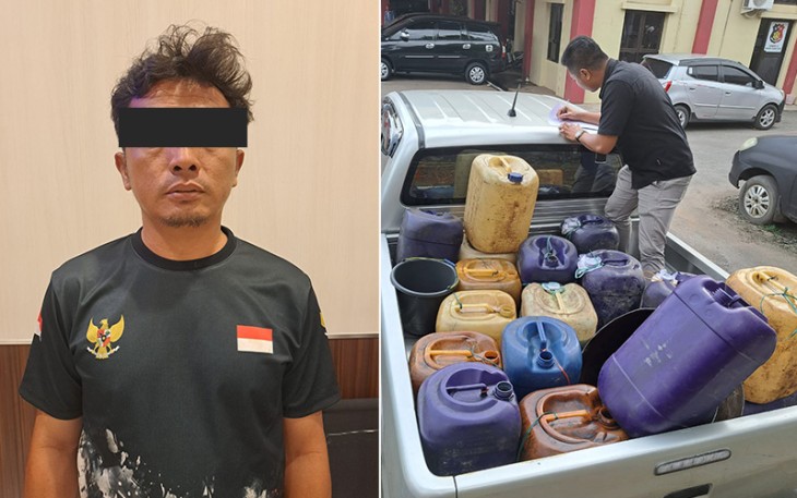 Pelaku dan barang bukti saat diamankan