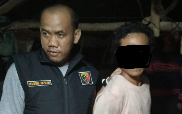 Pelaku Persetubuhan Anak Kandung saat Berhasil Diamankan Polres Bengkulu