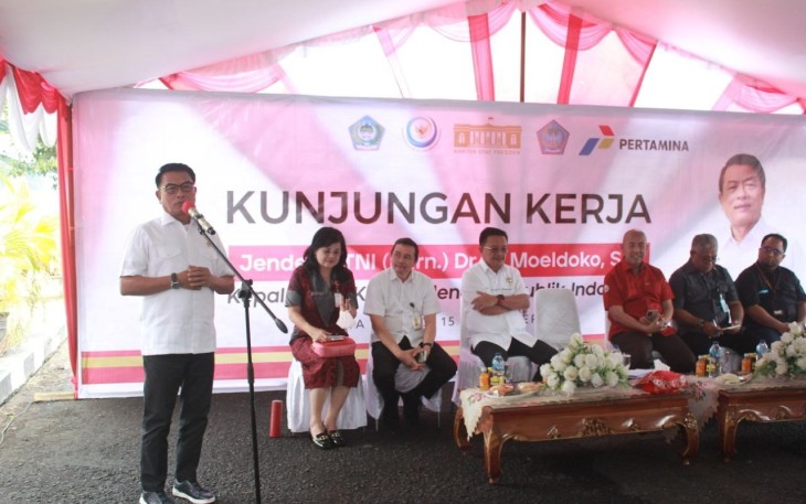 Kepala Staf Kepresidenan RepubIik Indonesia, Jenderal TNI (Purn) Dr. H. Moeldoko, S.I.Psaat memberikan sambutan