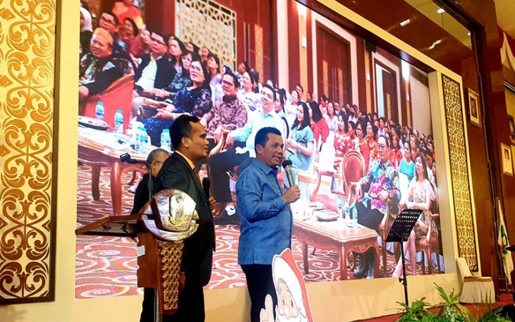 Gubernur Kepri H Ansar Ahmad saat Hadiri Perayaan Natal Provinsi Kepri di Dompak 