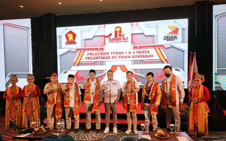 Pelatihan Tunas 1 dan 2 sekaligus Pelantikan Pengurus Cabang Tidar Sidoarjo (PC TIDAR sidoarjo), di Hotel Luminor Sidoarjo Rabu (29/6/2022).