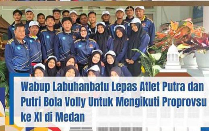 Wabup Labuhanbatu saat Lepas Kontingen Atlet Bola Volly 