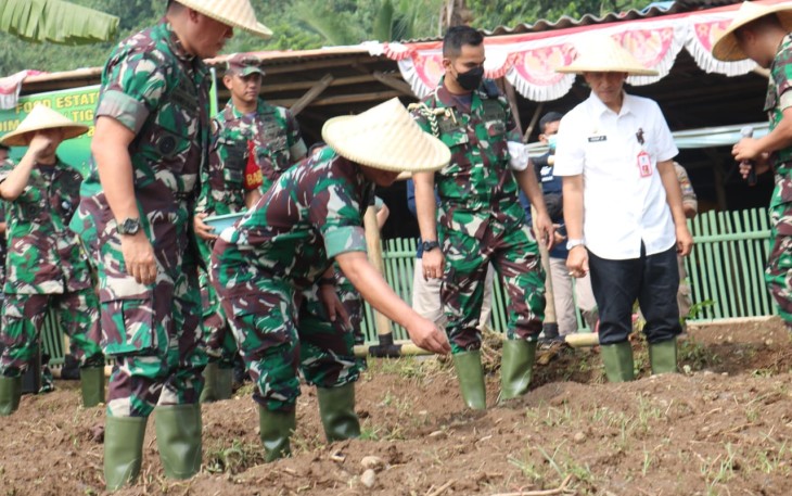 Danrem 052/Wkr Dampingi Pangdam Jaya saat Tinjau Perkembangan Program Food Estate di Tangerang