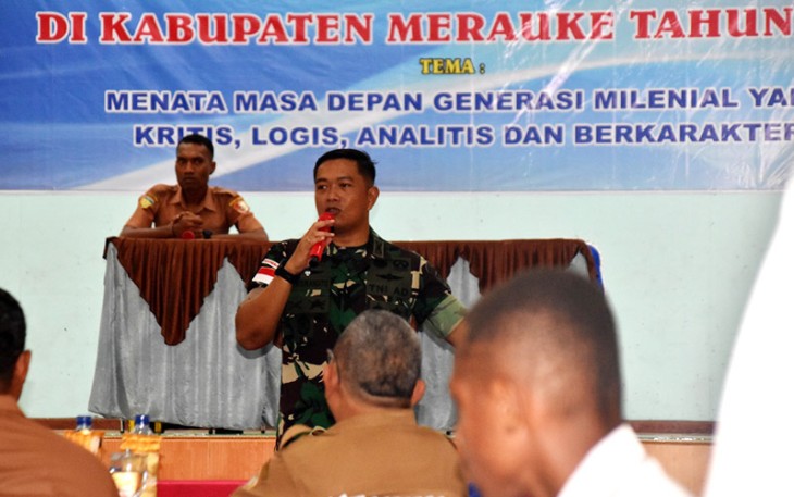 Dandim Merauke saat Ajarkan Bela Negara ke Pelajar di Kegiatan LKTD
