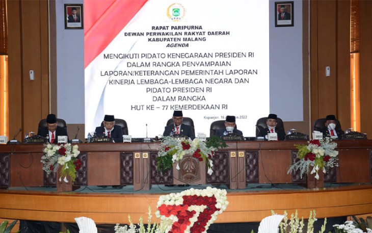 DPRD Kabupaten Malang saat Gelar Rapat Paripurna Dengarkan Pidato Kenegaraan
