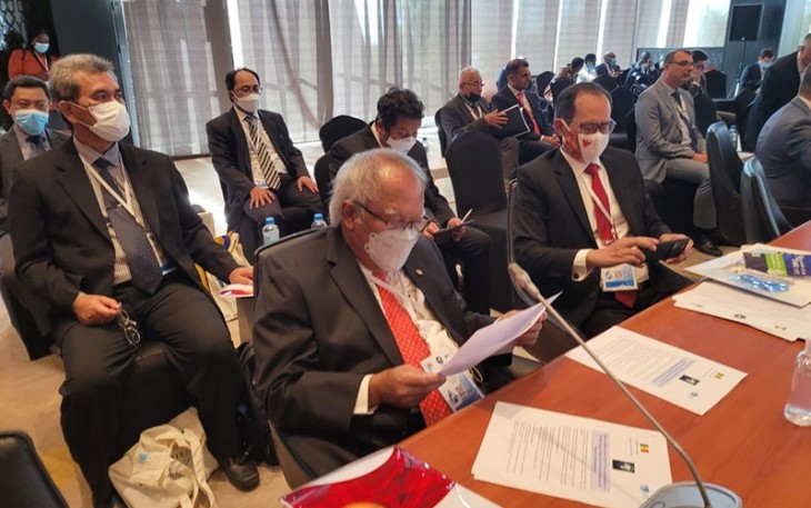 Menteri PUPR Basuki Hadimuljono saat menghadiri World Water Forum (WWF) ke-9 tengah berlangsung di Dakar, Selasa  (22/3/2022).