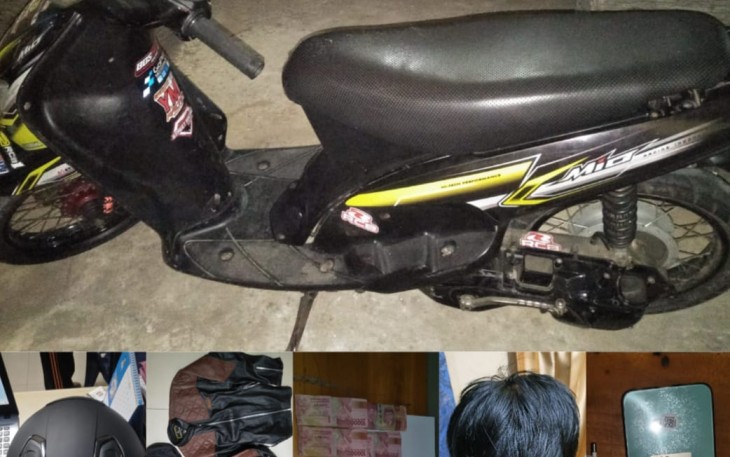Tersangka dan barang bukti saat diamankan polisi