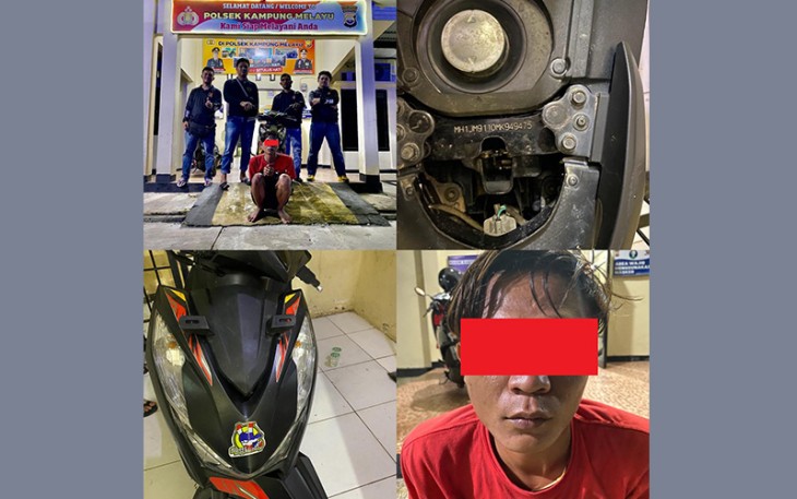 Tersangka dan barang bukti saat diamankan