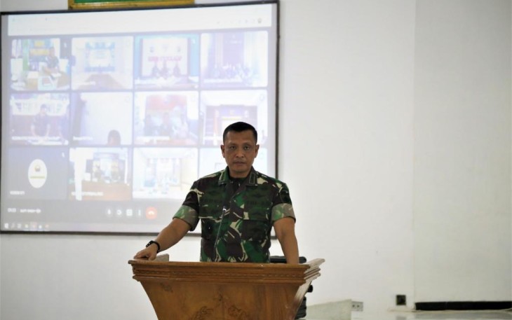 Danrem 071/Wijayakusuma Kolonel Inf Yudha Airlangga, S.E., saat memberikan sambutan