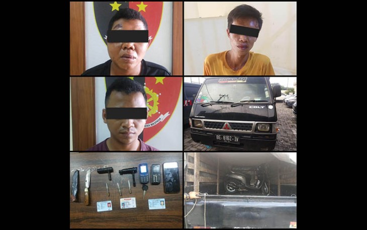 Tersangka dan barang bukti saat diamankan