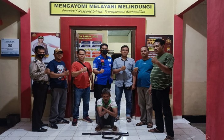 Terduga pelaku saat diamankan