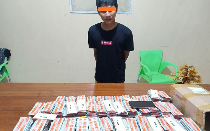 Pelaku dan barang bukti saat diamankan