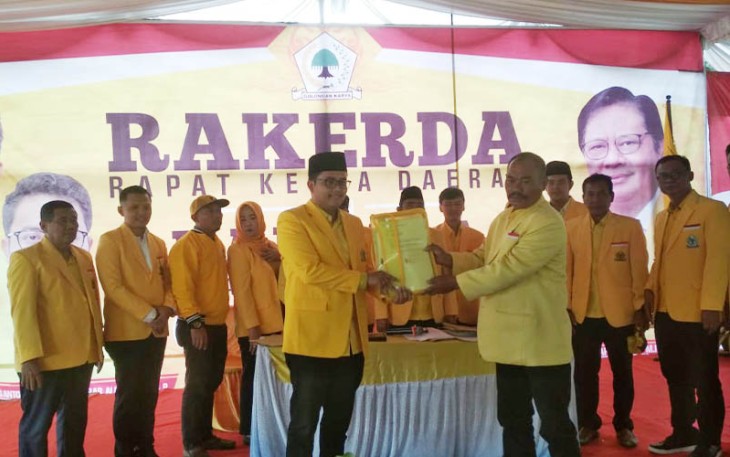 Rakerda dan Rapimda DPD Partai Golkar Kabupaten Karanganyar, di Lapangan Kemuning, Kecamatan Ngargoyoso, Sabtu (29/10/2022).