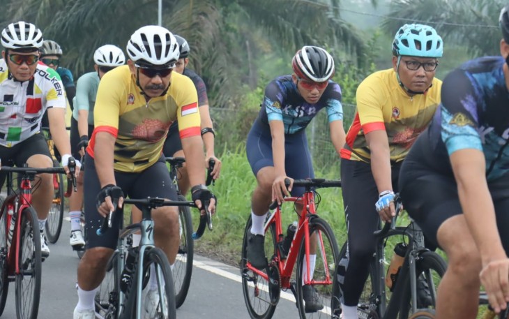 Ditlantas Polda Bengkulu saat Gowes Sabtu Ceria