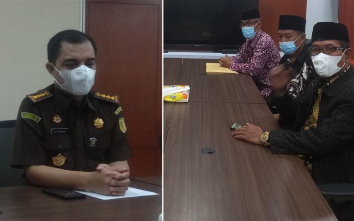 Kepala Bidang Hubungan Antar Lembaga Kejagung RI D.B.Susanto, SH, MH., saat menerima kunjungan AMC, Rabu (20/04/2022).