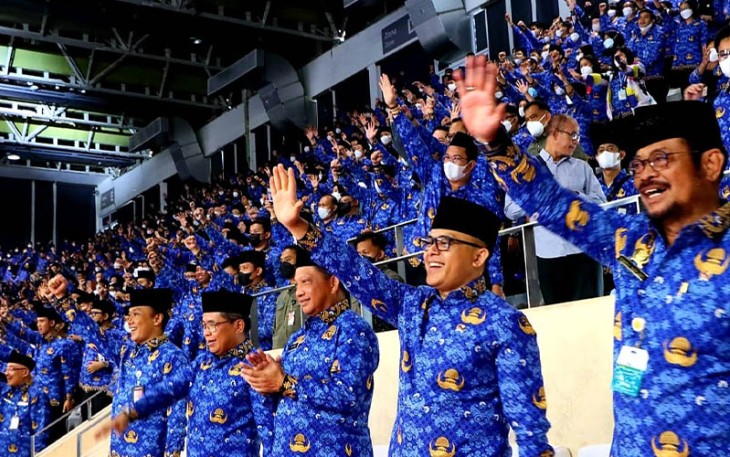 Upacara HUT Korpri ke-51 di Istora Senayan, Selasa (29/11/2022).