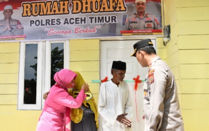 Polres Aceh Timur Serahkan Unit Rumah Untuk Kaum Dhuafa.