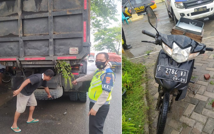Polisi saat tunjukan TKP
