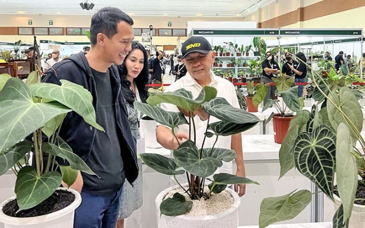 MenKopUKM Teten Masduki saat megunjungi Pameran Floriculture Indonesia International (FLOII) 