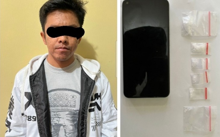 Tersangka dan barang bukti saat diamankan