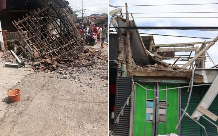 Potret dampak gempa Cianjur.