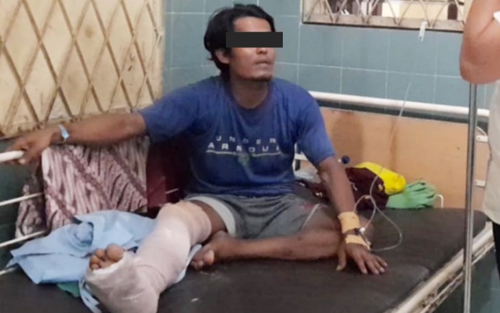 Tersangka saat diamankan petugas