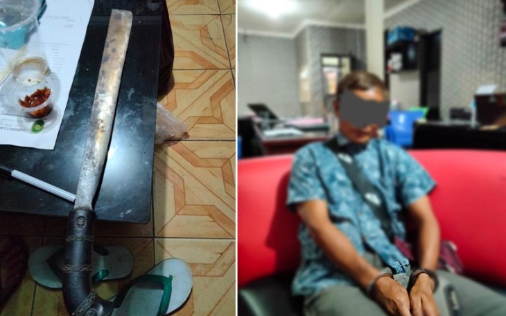 Tersangka dan barang bukti saat diamankan