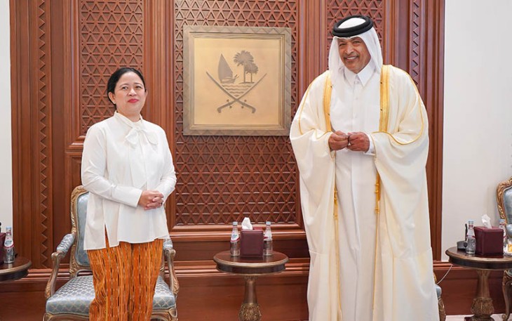 Pertemuan bilateral antara Puan dengan Hassan bin Abdullah Al-Ghanim digelar di Gedung Shura Council Qatar yang berada di Doha, Minggu (4/12/2022).