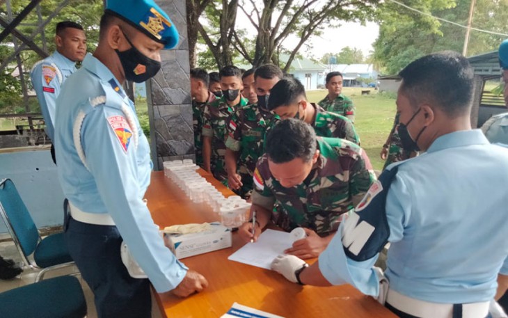 Satpomau Lanud Mus saat Sosialisasikan Bahaya Narkoba