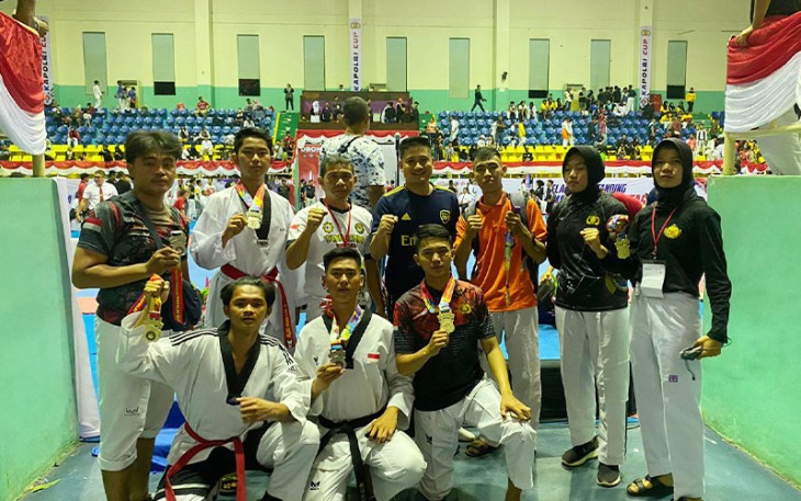 Atlet Taekwondo Polda Bengkulu saat foto bersama