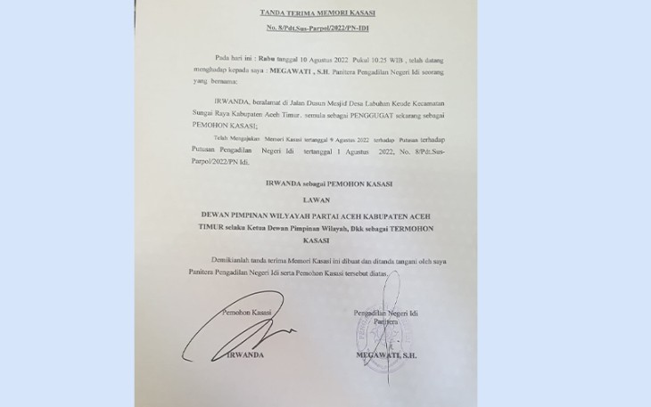 Tanda Terima Memori Kasasi 