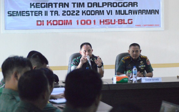 Kodim 1001/HSU-BLG saat Terima Kunjungan Dari Tim DALPROGGAR