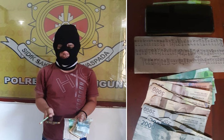 Pelaku dan barang bukti saat diamankan