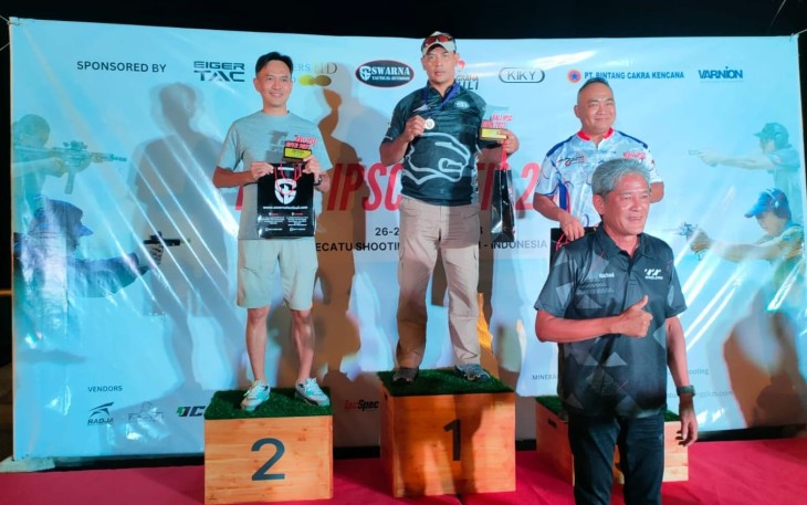 Tiga atlet Perbakin Karanganyar memenangkan kejuaraan tembak reaksi IPSC Bali Open 2023. (Foto : Istimewa)