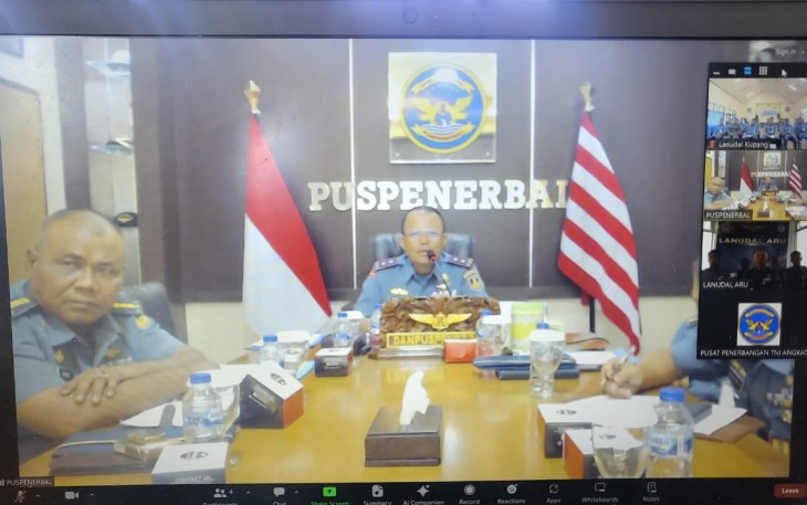 Prajurit Lanudal Kupang Ikuti Acara Tatap Muka Dengan Komandan Puspenerbal Secara Vidcon