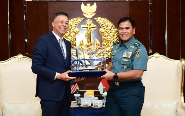 Kasal Laksamana TNI Muhammad Ali saat Terima Kunjungan Duta Besar Malaysia di Mabesal