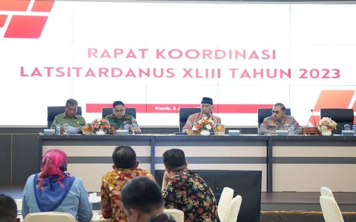 Suasana Rapat Koordinasi Latsitardanus XLIII Tahun 2023.