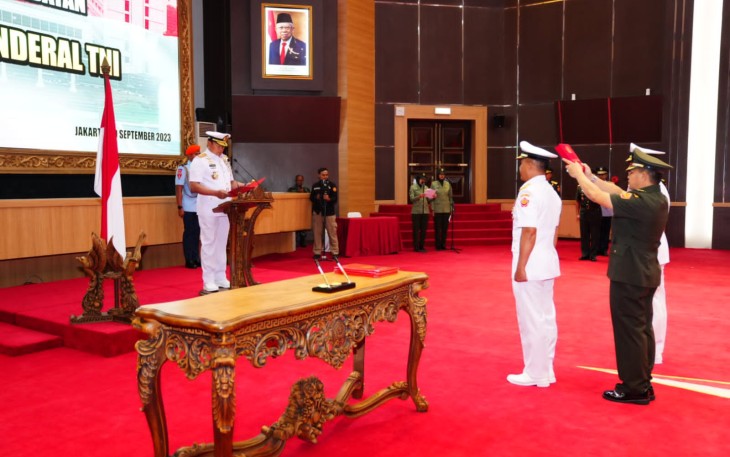 Panglima TNI saat Pimpin Sertijab Jabatan Penting TNI