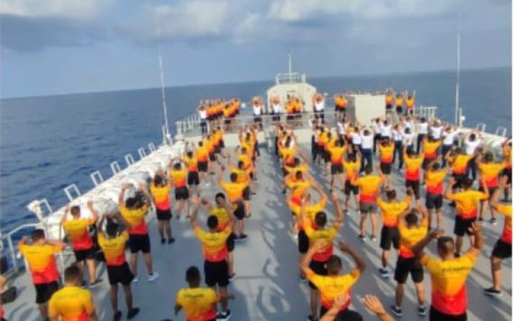 Pembinaan Fisik Harus Tetap Jalan Meski BErada di Tengah Laut 
