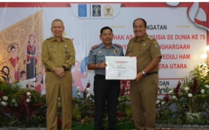 Pemkab Asahan Terima Penghargaan Kabupaten Peduli HAM Prov Sumut 
