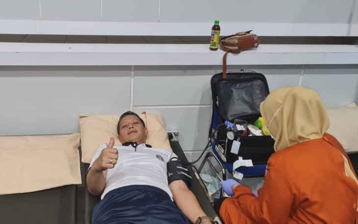 Lantamal V Ikuti Bakti Sosial Kesehatan Donor Darah Jelang HUT Ke-78 TNI