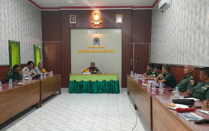 Dandim 0801/Pacitan Pimpin Rakor Pelaksanaan Karya Bakti Antisipasi Banjir
