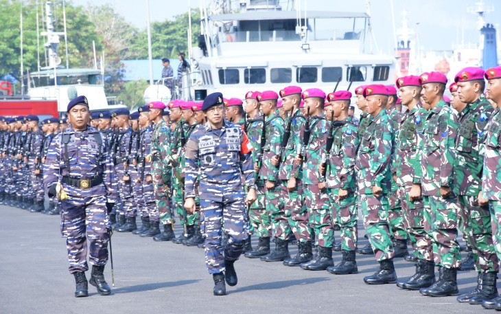 Lantamal VI Makassar Gelar Pasukan dan Latihan Pengamanan Pemilu