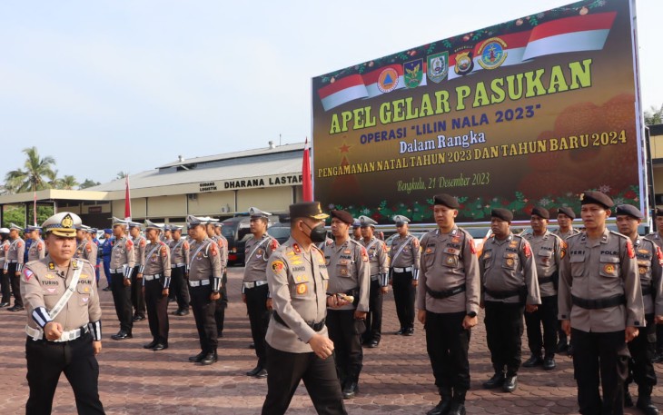 Kapolda Bengkulu Pimpin Apel Gelar Pasukan Ops Lilin Nala 2023