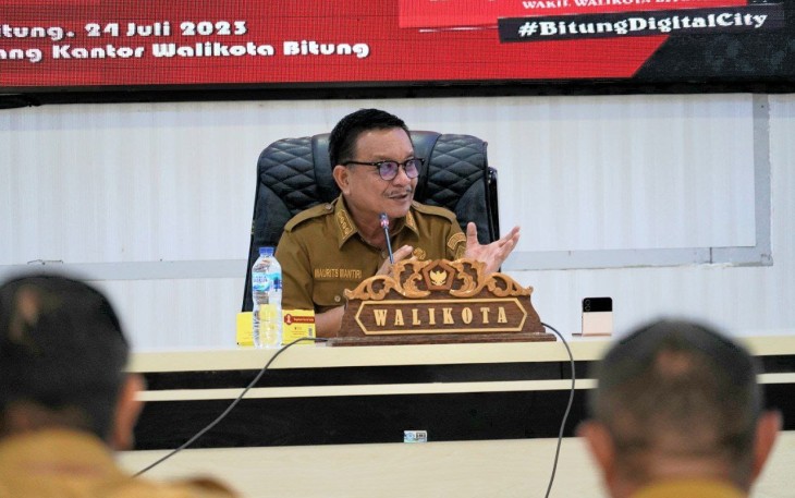Walikota Bitung saat memberikan sambutan 