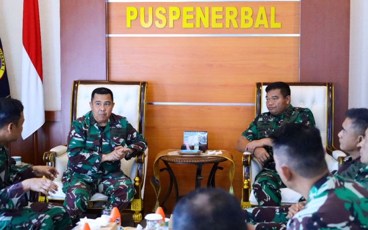Danpuspenerbal saat Terima Kunjungan Kerja Kabaranahan Kemhan RI, Sabtu (12/8/2023).