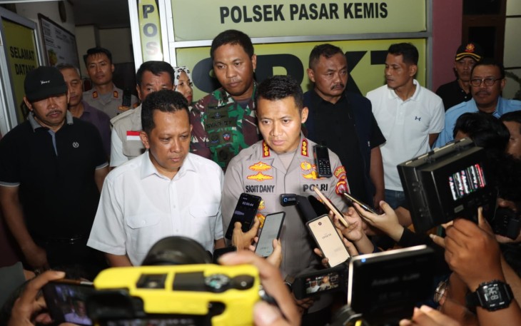Andi didampingi Kapolresta Tangerang Kombes Pol Sigit Dany Setiyono dan Dandim 0510 Tigaraksa Letkol Letkol Arh Syarief Syah Banjar.