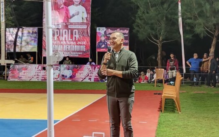 Wakil Bupati Natuna saat Buka Open Turnamen Bola Voli Bupati Cup 2023
