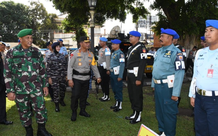 Danlanal Yogakarta Hadiri Apel Gelar Pasukan Operasi Lilin Progo 2023