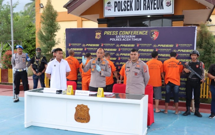 Polres Aceh Timur Amankan Pelaku dan Alat Berat